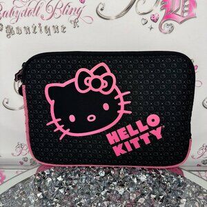Hello Kitty Black and Pink Tablet Sleeve laptop case zipper pulls 2012 deadstock